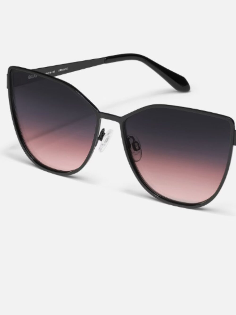 Quay Australia Black Cat-Eye Sunglasses with Gradient Lenses